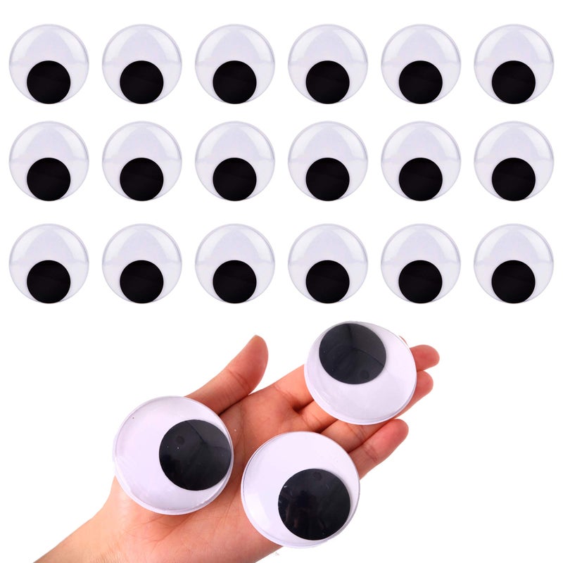 BEADNOVA Black Wiggle Googly Eyes Wobbly Eyes with Self Adhesive Sticker for DIY Craft Scrapbooking (50mm, 12pcs) - Image 1